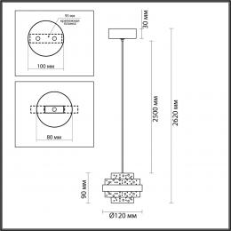 Odeon light 5031/6L L-VISION ODL24 391 чёрный/металл/акрил Подвес LED 6W 4000K 432лм KLOT  - 2 купить